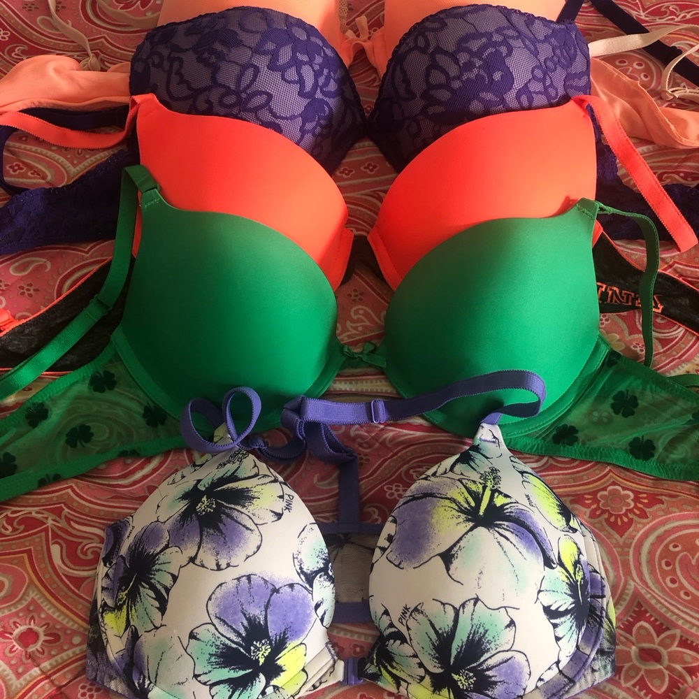PINK Victoria's Secret Bras - Purple, Orange, Green, Blue Floral